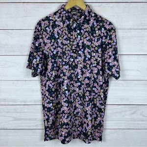 Bad Birdie Shirt Mens Medium Floral Polo Whistling Strait Golf Tropical Stretch